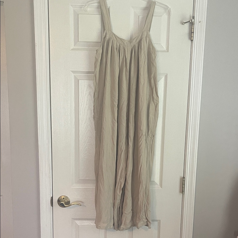 Beige Sleeveless Jumpsuit